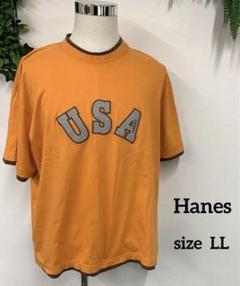 Hanes　Tシャツ　LL　半袖　オレンジ　メンズ　綿100％のサムネイル