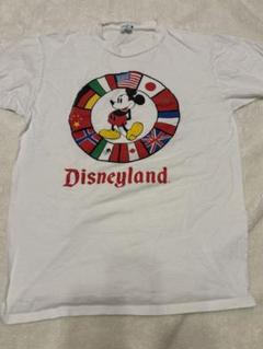 ディズニーランド ミッキーマウス 世界国旗　Tシャツ　ホワイト　USA Lサイズ