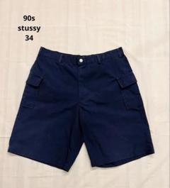 90s stussy short cargo pants 34 navy