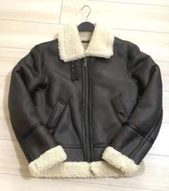 美品　ZARA フェイクレザージャケット　ムートン　ブラック　サイズS ベルト付 ZARA - 【完売品】ZARA ボア&フェイクレザージャケット Lサイズ