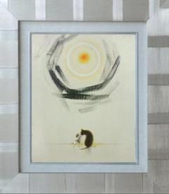 メルカリ 絵画　絵 額付( 銀 ) 油絵 F3-051821　祈り 犬猫 女の子 絵画 インテリア 油絵 F3-072819 祈り 犬(猫)と女の子 - メルカリ