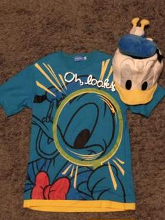 ディズニー 公式 ドナルド Tシャツ(M)+被り物