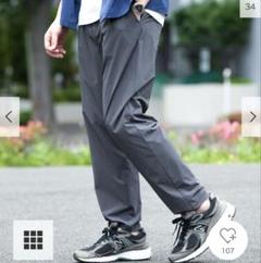 美品 アーバンリサーチアイテムズ シルキーナイロン 多機能 タックパンツ