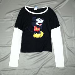 【NEW限定品】 ロンT ミッキー ビンテージ 1990s デザイン イラスト プリント トップス