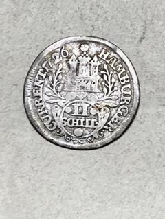 1727年 ドイツ ハンブルク 8シリング 銀貨 アンティークコイン