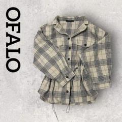 OFALO オファロ チェック柄 ジャケット（L）ベージュ ウエスト ドロスト