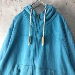A3469古着　パーカー　ブルー　フルジップ　90s Y2K