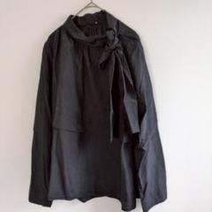 ＊新品タグ付き＊ユニクロ　+J シルクボウタイブラウス　ブラック　M ユニクロ公式 | シルクボウタイブラウス（長袖）