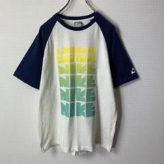00s y2k nike ラグランTシャツ ゴツロゴ グラデーション sacai
