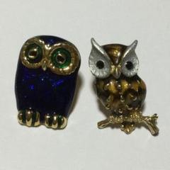 ふくろう　ピンブローチ　２個
