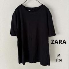 ZARA 黒 クルーネック Tシャツ 半袖カットソー　M 訳あり