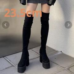 【完売品】EMODA ニーハイブーツ　スエードブラックLサイズ 2025年最新】ニーハイブーツ emodaの人気アイテム - メルカリ