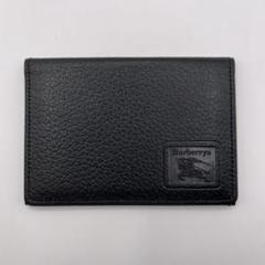 未使用級　バーバリー　名刺入れ　ノバチェック　サフィアーノレザー　ロゴ型押し　黒 未使用級✨ バーバリー ノバチェック 名刺入れ サフィアーノ