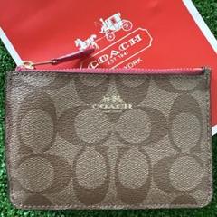 COACH コーチ コインケース 本革 シグネチャー 小銭入れ キーホルダー