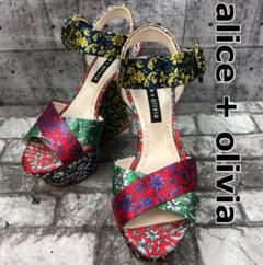 alice + olivia アリスオリビア 厚底 サンダル マルチカラー 22