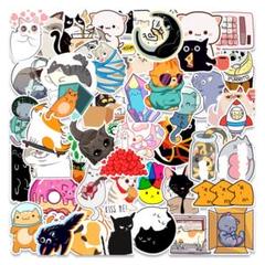 猫 ステッカーセット PVC材質 防水 再利用 シール かわいい