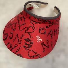 美品　LANVIN レッド バイザー フリーサイズ