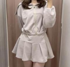 ♡ evelyn ロゴパーカーセット ♡♡ セットアップ パーカー エブリン evelyn ♡ ロゴパーカー セットアップ グレー セーラー襟
