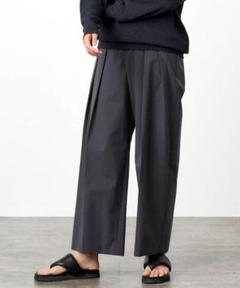 ATON COTTON CLOTH 2タックワイドパンツ　チャコールグレー