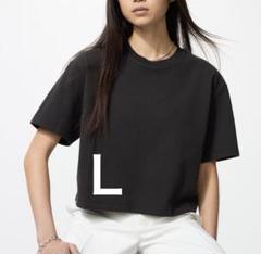 新品　Ｌ　テクスチャージャージーＴ　ブラック　ユニクロUNIQLO黒半袖Ｔシャツ
