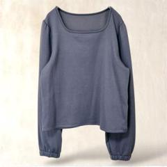 SHINE シーイン　長袖トップス【L】グレー系　プルオーバー　無地　Uネック