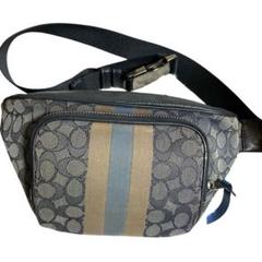 希少色　COACH トンプソン ベルト ボディバッグ　ネイビー　グレー　5386 希少色 COACH トンプソン ベルト ボディバッグ ネイビー グレー