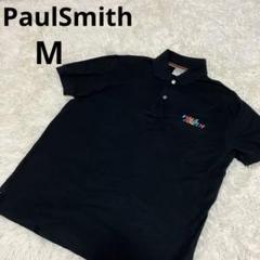 【美品】Paul Smith BLACK　花壇　蜂刺繍　ポロシャツ　M 刺繍ロゴ】PaulSmith ポールスミス ポロシャツ メンズ