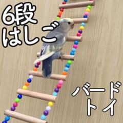 j104【新品】インコ オウム 鳥 小動物 はしご おもちゃ 木製 ビーズ 文鳥