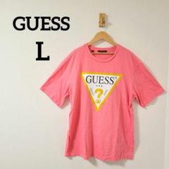 ☆希少色☆ GUESS ゲス トライアングルロゴ 半袖 Tシャツ L ピンクのサムネイル