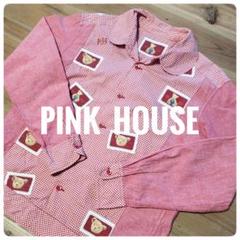 【新品】PINK HOUSE タグ付き チュニック シャツ フリル ピンク 希少 新品】PINK HOUSE タグ付き チュニック シャツ フリル ピンク 希少