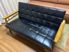 難有り］カリモク60 ソファー ブラック Kチェアー 2シーター
