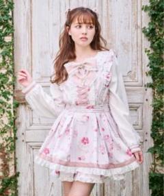 * 希少 LIZLISA ワゴン 花柄 ワンピース ピンク リボン レース 地雷 希少 LIZLISA ワゴン 花柄 ワンピース ピンク リボン レース 地雷