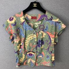 年末のプロモーション特価！ KENZO M オーバーブラウス ロータスリーフ柄 vintage トップス