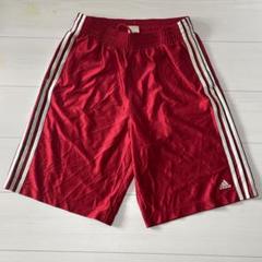 adidas 赤 ショートパンツ 3本ライン Oサイズ - メルカリ