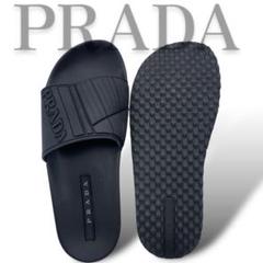美品 PRADA ラバー サンダル ロゴ 4X3204 ブラック 5 24.5
