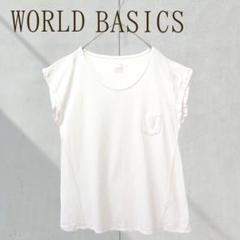 ワールドベーシックス 薄手 ノースリーブ Tシャツ シンプル 着回し