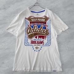 希少柄 アディダス アメカジ Tシャツ トレフォイル HOOLIGAN Sサイズ