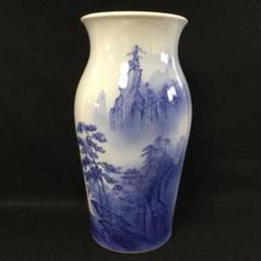 砥部焼 青絵染付 山水図 飾り皿 中元竹山作 大皿 B966 6寸皿 | 砥部焼窯元 竹山窯