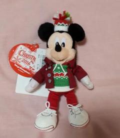 クリスマス　ぬいぐるみバッジ　セット タグ付】ディズニー クリスマス ミッキー ミニー ぬいぐるみ