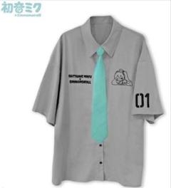 L　初音ミク と シナモロール　黒　ネクタイ付 シャツ、他M　3L　4L　グレー L 初音ミク と シナモロール 黒 ネクタイ付 シャツ、他M 3L 4L