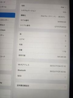 Ipad Pro 2021 M1 3世代 1TB ジャンク