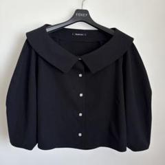 フォクシー⭐デイジーリン⭐完売５２８００円のお品フリル付きブラックブラウス フォクシー⭐デイジーリン⭐完売52800円のお品フリル付き