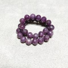 希少宝石質パープルサファイア128面カット AAAブラジル産ブレスレット17cm