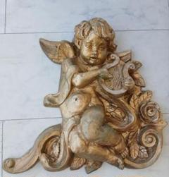 金色の大きな天使のレリーフ50cm