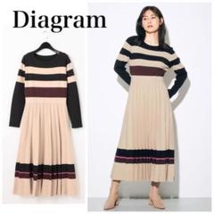 美品✨】 ダイアグラム カラーボーダーニットワンピース