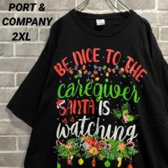 【PORT & COMPANY】半袖プリントTシャツ ブラック US古着
