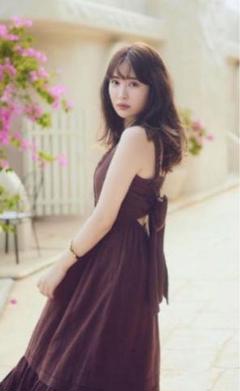 herlipto Back Ribbon Tiered Linen DressM