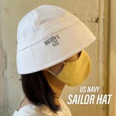 DEAD◎40s50s60s 米軍実物 USNセーラーハット 紺トリム6.3/4 Deadstock 1940'S US.Navy(U.S.N) SAILOR HAT WWII 米海軍