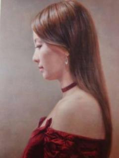 福井　欧夏、澄、希少画集画、高級新品額・額装付、作家のサイン入り 福井 欧夏、澄、希少画集画、高級新品額・額装付、作家のサイン