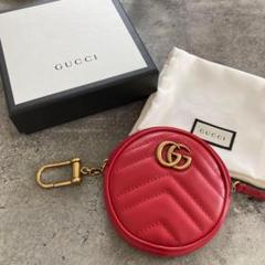 GUCCI グッチ コインケース キルティング 丸型 レッド 赤